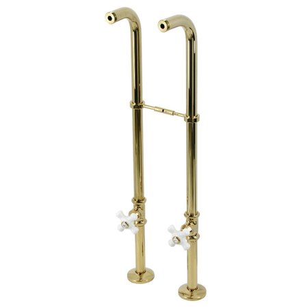 KINGSTON BRASS Freestanding Supply Line with Stop Valve, Polished Brass CC266S2PX